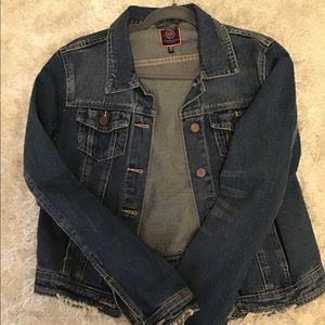 Denim distressed jacket